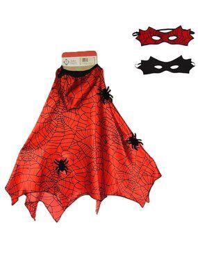 Great Pretenders Spiderman Cape w/Hood and Reversible Mask Size 5-6 New w/Tag